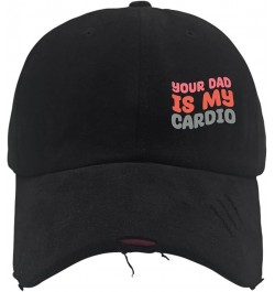 Baseball Hats Your Dad is My Cardio dad Hats for Men Cool Polyester Snapbacks Allblack-distressed Baseball Hat $10.07 Basebal...