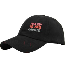 Baseball Hats Your Dad is My Cardio dad Hats for Men Cool Polyester Snapbacks Allblack-distressed Baseball Hat $10.07 Basebal...