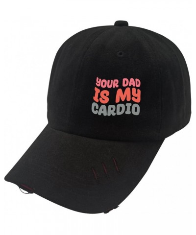 Baseball Hats Your Dad is My Cardio dad Hats for Men Cool Polyester Snapbacks Allblack-distressed Baseball Hat $10.07 Basebal...