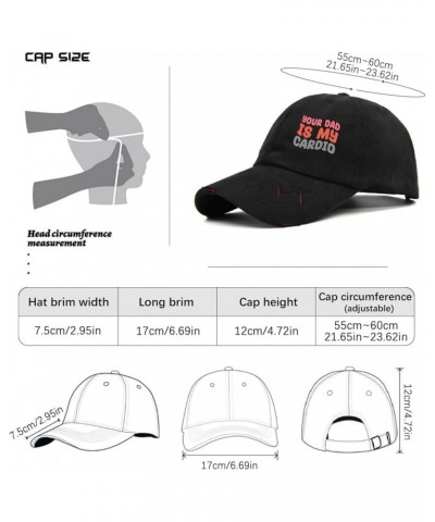 Baseball Hats Your Dad is My Cardio dad Hats for Men Cool Polyester Snapbacks Allblack-distressed Baseball Hat $10.07 Basebal...