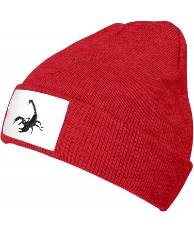 Scorpion Print Winter Beanie Hats Skull Cap Lightweight Knit Soft Sleep Multifunctional Headwear Red $11.65 Skullies & Beanies