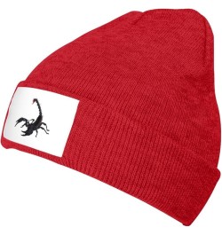 Scorpion Print Winter Beanie Hats Skull Cap Lightweight Knit Soft Sleep Multifunctional Headwear Red $11.65 Skullies & Beanies