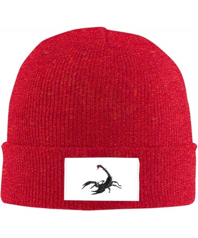 Scorpion Print Winter Beanie Hats Skull Cap Lightweight Knit Soft Sleep Multifunctional Headwear Red $11.65 Skullies & Beanies