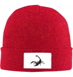 Scorpion Print Winter Beanie Hats Skull Cap Lightweight Knit Soft Sleep Multifunctional Headwear Red $11.65 Skullies & Beanies