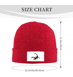 Scorpion Print Winter Beanie Hats Skull Cap Lightweight Knit Soft Sleep Multifunctional Headwear Red $11.65 Skullies & Beanies