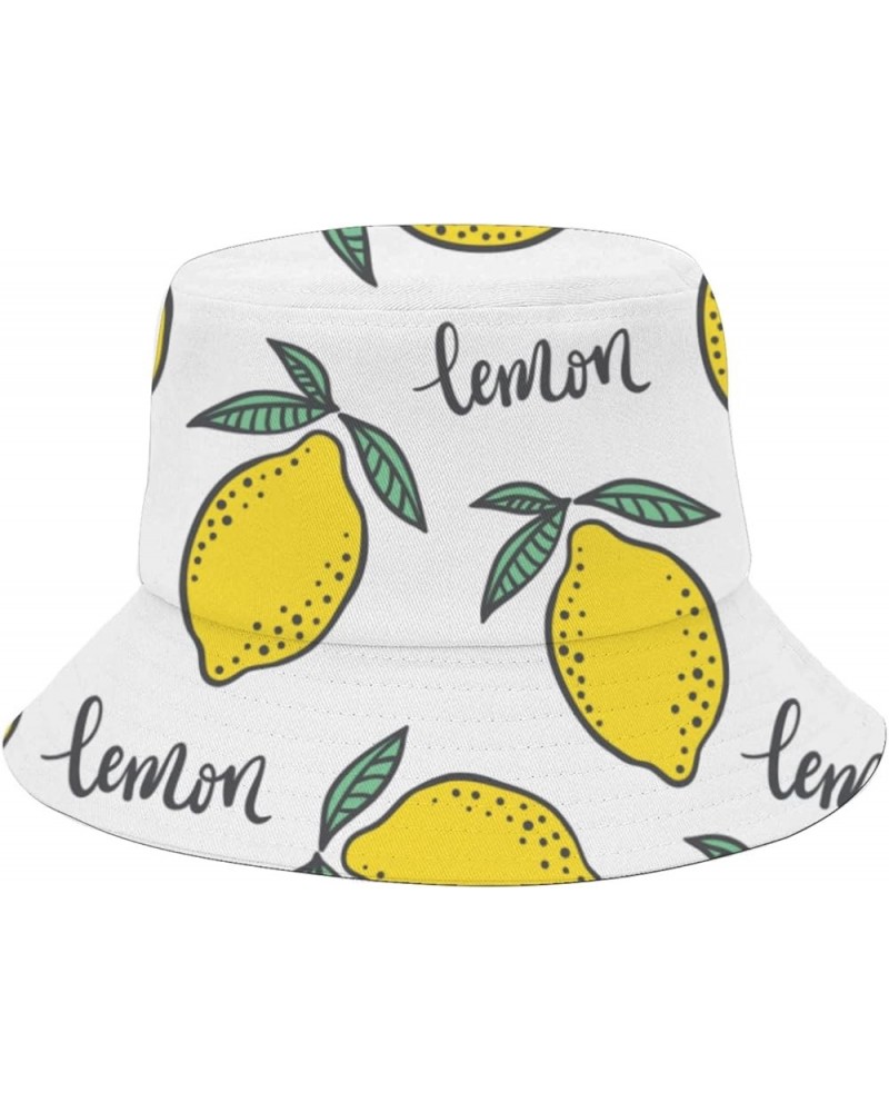 Cool Bucket Hat Lemon Bucket Hats Fruit Funny Hat Golf Accessories for Camping Must Haves Scandinavian 5 $11.82 Bucket Hats