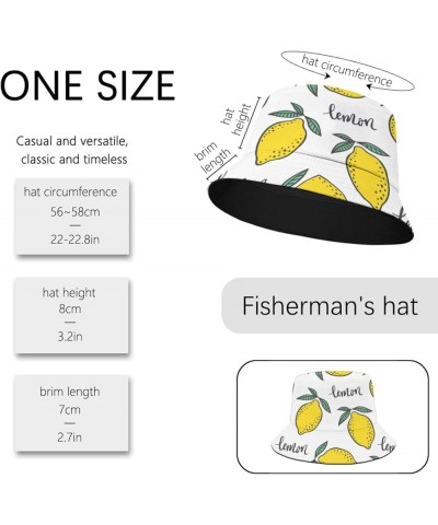 Cool Bucket Hat Lemon Bucket Hats Fruit Funny Hat Golf Accessories for Camping Must Haves Scandinavian 5 $11.82 Bucket Hats