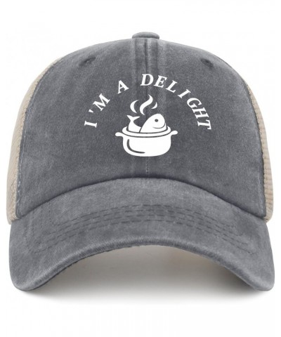 I'm A Delight Hat for Men Fashion Funny Sarcastic Cycling Caps Men AllBlack Cap Fashion Unique Gifts for New Job Gray01 $10.1...