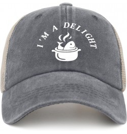 I'm A Delight Hat for Men Fashion Funny Sarcastic Cycling Caps Men AllBlack Cap Fashion Unique Gifts for New Job Gray01 $10.1...