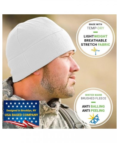 Tactical Fleece Watch Cap Beanie – Skull Cap Fleece Hat - Mens & Women Pure White $9.33 Skullies & Beanies