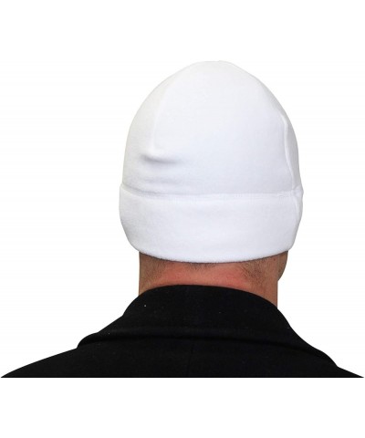 Tactical Fleece Watch Cap Beanie – Skull Cap Fleece Hat - Mens & Women Pure White $9.33 Skullies & Beanies