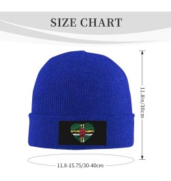 Winter Knit Hat Cap for Men Women, Dominica Flag Unisex Beanie Hat Cuffed Skull Cap Warm Ski Hats Black Blue $6.75 Skullies &...