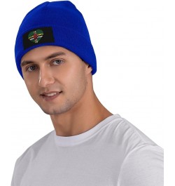 Winter Knit Hat Cap for Men Women, Dominica Flag Unisex Beanie Hat Cuffed Skull Cap Warm Ski Hats Black Blue $6.75 Skullies &...