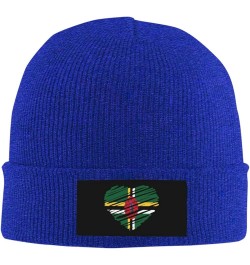 Winter Knit Hat Cap for Men Women, Dominica Flag Unisex Beanie Hat Cuffed Skull Cap Warm Ski Hats Black Blue $6.75 Skullies &...