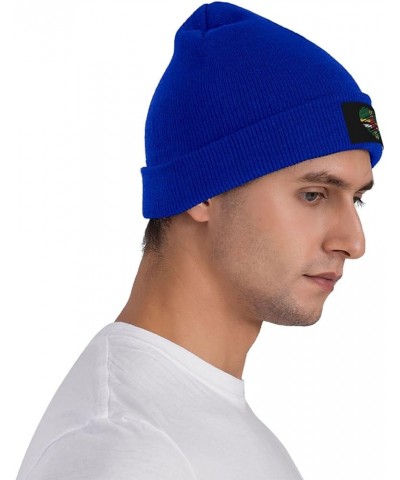 Winter Knit Hat Cap for Men Women, Dominica Flag Unisex Beanie Hat Cuffed Skull Cap Warm Ski Hats Black Blue $6.75 Skullies &...