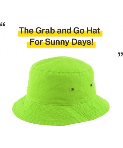 KBETHOS® 100% Cotton Washed Bucket Hat Lime $11.19 Bucket Hats