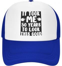 It Took Me 50 Years to Look This Good 8 Mesh Trucker Hat Women Baseball Cap Men Golf Dad Hat Snapback Hat Black Blue $11.40 B...