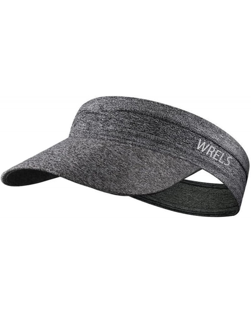 Visor Sun Hat for Kids Women Men,Adjustable Packable Sports Cap with Sweatband(46-60cm) Gray $7.50 Visors