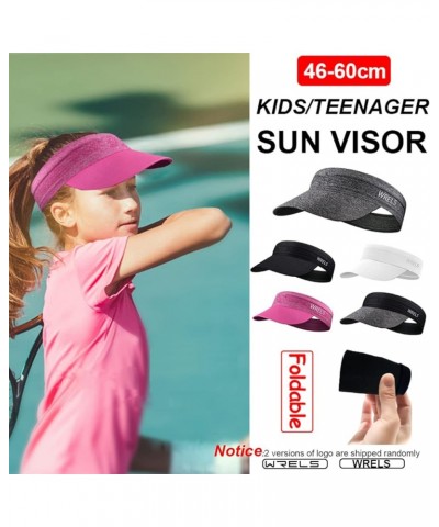 Visor Sun Hat for Kids Women Men,Adjustable Packable Sports Cap with Sweatband(46-60cm) Gray $7.50 Visors