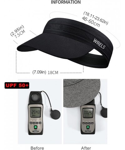 Visor Sun Hat for Kids Women Men,Adjustable Packable Sports Cap with Sweatband(46-60cm) Gray $7.50 Visors