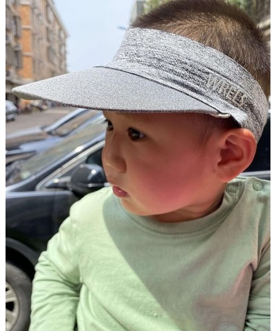 Visor Sun Hat for Kids Women Men,Adjustable Packable Sports Cap with Sweatband(46-60cm) Gray $7.50 Visors