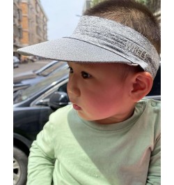 Visor Sun Hat for Kids Women Men,Adjustable Packable Sports Cap with Sweatband(46-60cm) Gray $7.50 Visors