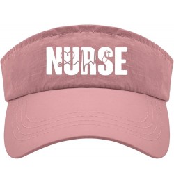 Trendy Sun Visor Hats Sun Visor Hat Stethoscope Nurse Vector Snake Nurse Sun Hats for Adult Stylish Fishing Pink $10.07 Visors