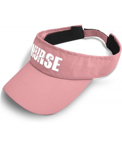 Trendy Sun Visor Hats Sun Visor Hat Stethoscope Nurse Vector Snake Nurse Sun Hats for Adult Stylish Fishing Pink $10.07 Visors