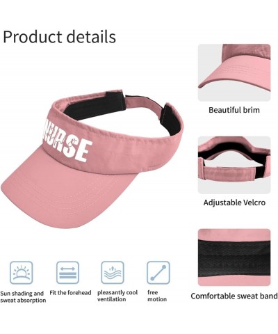 Trendy Sun Visor Hats Sun Visor Hat Stethoscope Nurse Vector Snake Nurse Sun Hats for Adult Stylish Fishing Pink $10.07 Visors