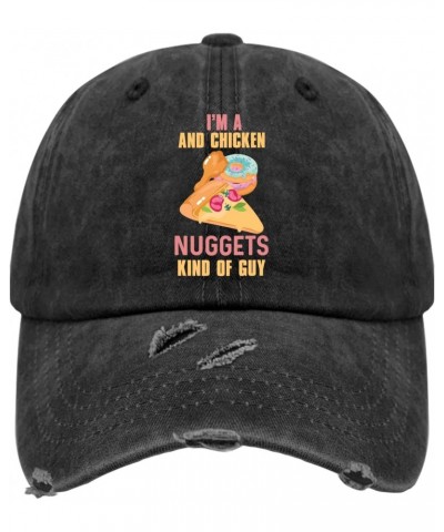 I'm a Chicken Nuggets Hats for Men Washed Distressed Baseball Cap Cool Washed Hiking Hats Breathable $8.50 Baseball Caps