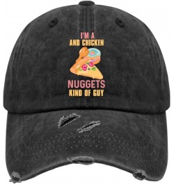 I'm a Chicken Nuggets Hats for Men Washed Distressed Baseball Cap Cool Washed Hiking Hats Breathable $8.50 Baseball Caps