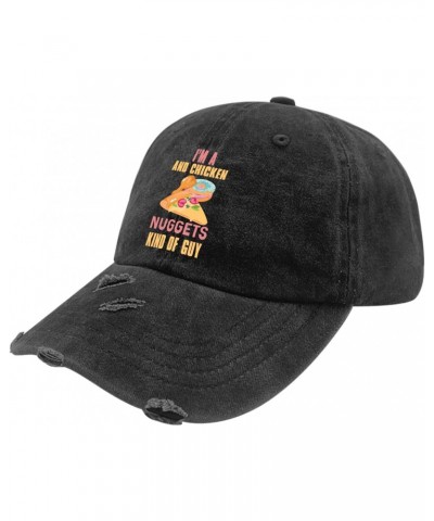 I'm a Chicken Nuggets Hats for Men Washed Distressed Baseball Cap Cool Washed Hiking Hats Breathable $8.50 Baseball Caps