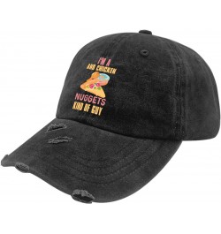 I'm a Chicken Nuggets Hats for Men Washed Distressed Baseball Cap Cool Washed Hiking Hats Breathable $8.50 Baseball Caps