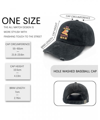 I'm a Chicken Nuggets Hats for Men Washed Distressed Baseball Cap Cool Washed Hiking Hats Breathable $8.50 Baseball Caps