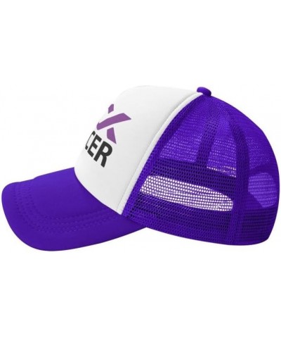 Fuck Pancreatic Cancer Awareness Flag-Trucker Hats Denim Hats Cowboy Knit hat Baseball Caps Fisherman's hat Purple $14.61 Bas...