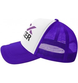 Fuck Pancreatic Cancer Awareness Flag-Trucker Hats Denim Hats Cowboy Knit hat Baseball Caps Fisherman's hat Purple $14.61 Bas...