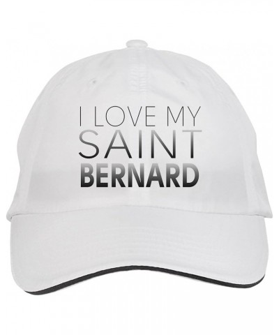 I Love My Saint Bernard Hat Adjustable Cap, DesE34 White $11.87 Baseball Caps