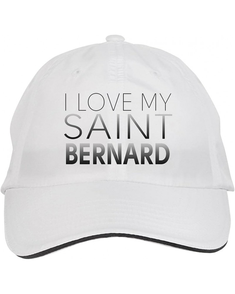 I Love My Saint Bernard Hat Adjustable Cap, DesE34 White $11.87 Baseball Caps