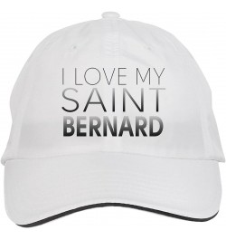 I Love My Saint Bernard Hat Adjustable Cap, DesE34 White $11.87 Baseball Caps