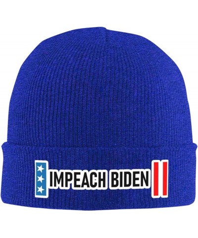 Impeach President Joe Biden Cozy Knitted Hat for Winter - Warm Comfort Black Blue $15.92 Skullies & Beanies