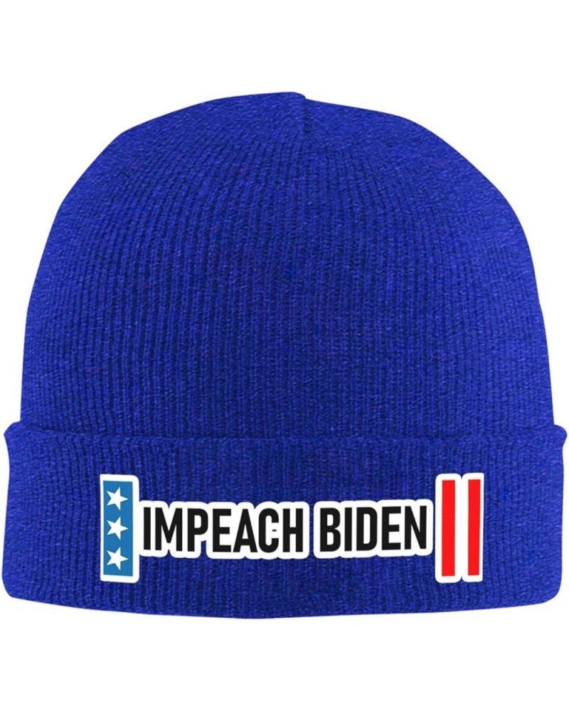 Impeach President Joe Biden Cozy Knitted Hat for Winter - Warm Comfort Black Blue $15.92 Skullies & Beanies