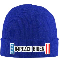 Impeach President Joe Biden Cozy Knitted Hat for Winter - Warm Comfort Black Blue $15.92 Skullies & Beanies