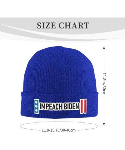 Impeach President Joe Biden Cozy Knitted Hat for Winter - Warm Comfort Black Blue $15.92 Skullies & Beanies