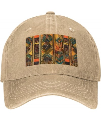 Native American Print Washed Cowboy Baseball Cap for Adults Adjustable Caps Fashion Cap A Sun Hat Natural $10.30 Baseball Caps