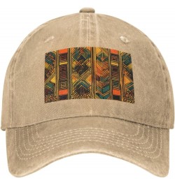 Native American Print Washed Cowboy Baseball Cap for Adults Adjustable Caps Fashion Cap A Sun Hat Natural $10.30 Baseball Caps