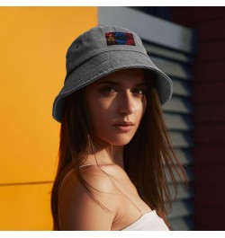 Smoke Style Flag of Mongolia Bucket Hat for Men Women Outdoor Washed Cotton Sun Hats Travel Beach Hat Gray $12.91 Bucket Hats