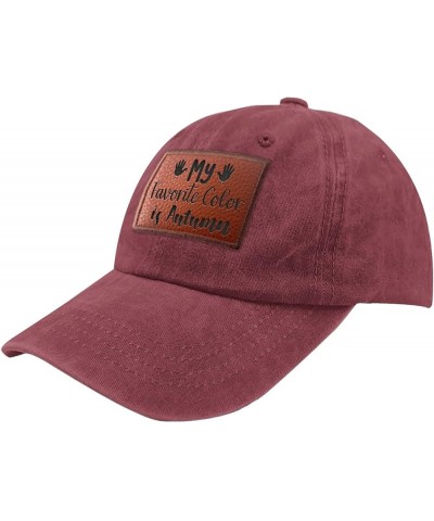 My Favorite Color is Autumn Hats Retro Sun Cap Gifts for Men Who Like Engraved,Workout Caps Suitable for Deep Rose $13.91 Cow...