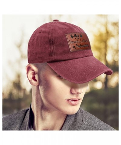 My Favorite Color is Autumn Hats Retro Sun Cap Gifts for Men Who Like Engraved,Workout Caps Suitable for Deep Rose $13.91 Cow...