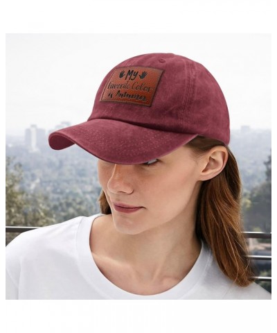 My Favorite Color is Autumn Hats Retro Sun Cap Gifts for Men Who Like Engraved,Workout Caps Suitable for Deep Rose $13.91 Cow...