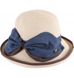 Wide Brim Floppy Summer Hats for Women Beach Panama Straw Bucket Hat Femme Packable Foldable Bow Sun Hat Beige $8.44 Sun Hats